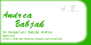 andrea babjak business card